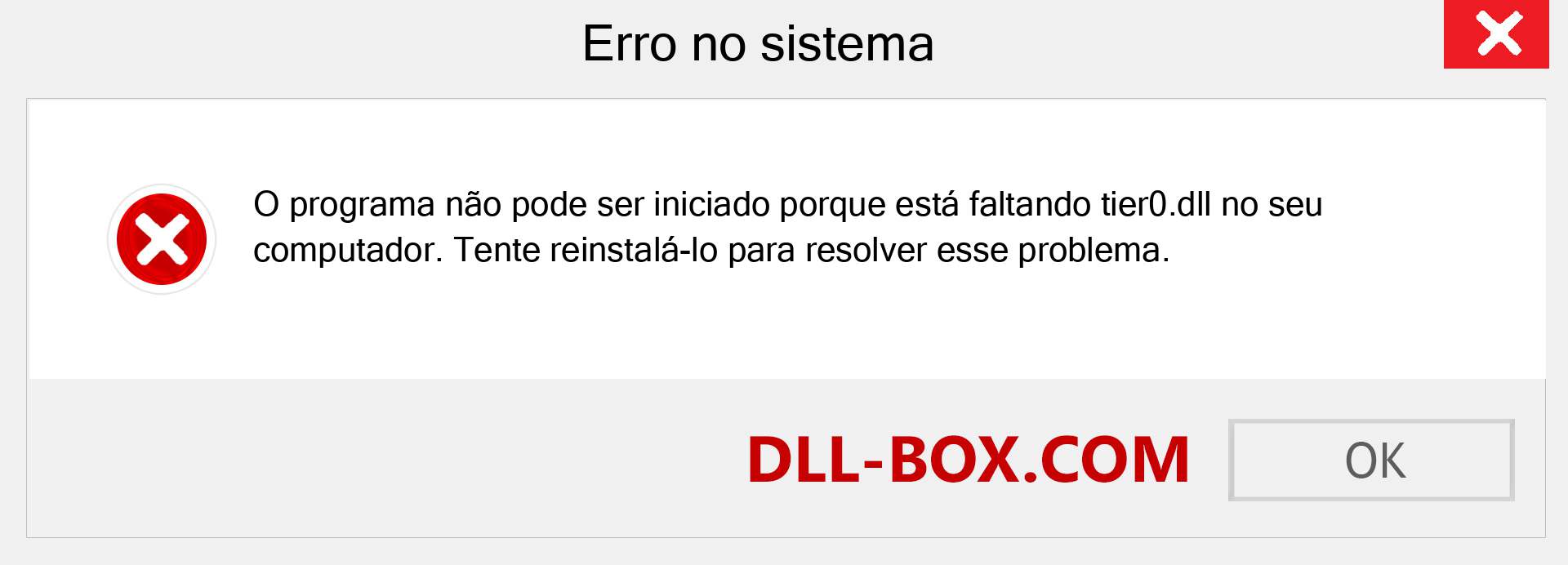 Arquivo tier0.dll ausente ?. Download para Windows 7, 8, 10 - Correção de erro ausente tier0 dll no Windows, fotos, imagens